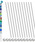 24 Pcs M4 Threaded Rods With Hex Nuts, 300mm Long Stainless Steel 304, DIY garden stake beads, rust resistant hardware set