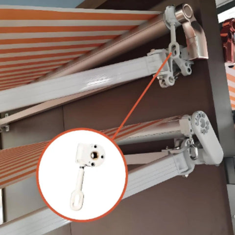 Compact White Awning Machine Head Replacement Crank Box Hardware For Deck with smooth gear mechanism and easy mounting.