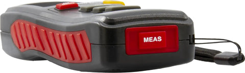 Vibration Meter And Datalogger With NIST Traceability Certificate For Acceleration Velocity And Displacement On The Spot Equipment Health Check And Maintenance With Fast Range Selection And Real World Vibration Readouts, gray handheld unit with red MEAS button