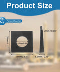 Beveled Square M12 Washers Set, 10 Pack, 2 To 6.3 Mm Thick Carbon Steel Wedge Washers, dimensions shown, black, 28x28 mm.