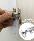 Hand installing soft closing cabinet door hinges with hydraulic support 2 pack frameless concealed steel hinges modern sleek look