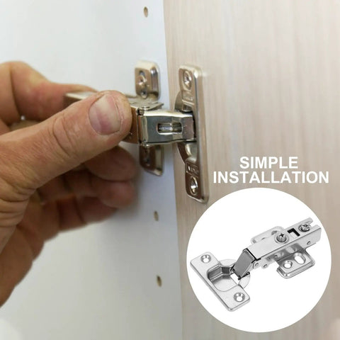 Hand installing soft closing cabinet door hinges with hydraulic support 2 pack frameless concealed steel hinges modern sleek look