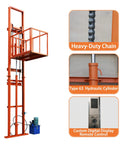 Heavy Duty Electric Lift Table 2200 Pound Capacity Wireless Remote Hydraulic Stairlift Platform showing hydraulic cylinder and controls.
