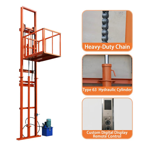 Heavy Duty Electric Lift Table 2200 Pound Capacity Wireless Remote Hydraulic Stairlift Platform showing hydraulic cylinder and controls.