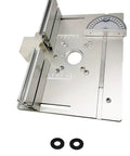 Badass Aluminum Router Table Insert Plate Sized At 9.45 By 7.87 Inches With Dual Mounting Holes for precise routing setup.