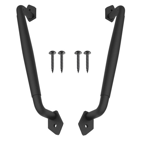 Two Pack 12 Inch Diamond Tapered Barn Door Handles Black Cast Iron Pulls For Sliding Doors Gates Sheds Fences Closets Indoor Outdoor Farmhouse Hardware Built Tough Rust Resistant Matte Black Finish