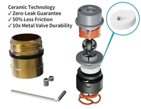 Single Handle Faucet Cartridge Replacement For Diamond Seal DST Models with ceramic tech, brass body, and fittings
