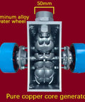 2kW Micro Hydro Generator Portable Hydroelectric Turbine For Home And Camping 110V 220V Pure Copper Coil High Efficiency Off Grid Power Durable Aluminum Alloy Water Turbine Generator For Reliable Renewable Energy with aluminum alloy water wheel and pure copper core generator.