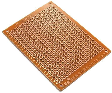 Universal Paper Copper PCB Board Set 5x7cm for DIY prototyping with pre-drilled holes for circuit grids, breadboard friendly