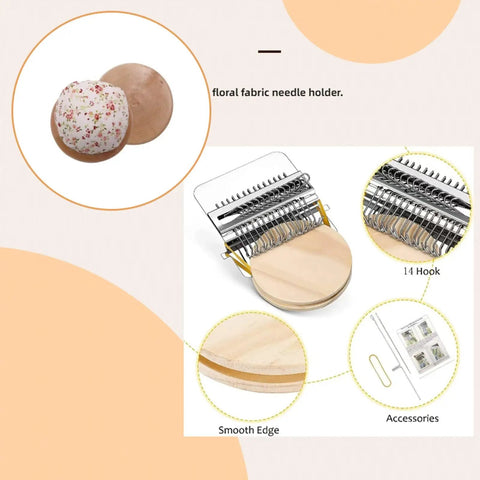 All In One Darning Kit For Quick Mends Mushroom Patch Loom Set With 14 Hooks 16 Large Eye Needles 100 Color Threads Crochet Hook
