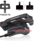 Grip Tight Rear Hydraulic Disc Brake Two Piston Caliper With 1400mm Hose Line For Mountain Bikes Fits 160mm Rotor showing integrated design and protective film.