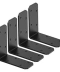 Heavy Duty Steel L Bracket 3x3x1.2 Right Angle Corner Brace For Wood Shelves Desks Fences And Furniture Repair Black 4 Pack