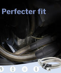 6AN Stainless Steel Braided Transmission Cooler Hose Line Kit for TH350 TH400 700R4 NP700RTL and 4L60E near engine