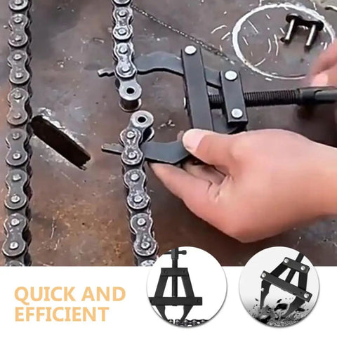 Motorcycle Chain Tensioner Tool With Easy To Use Design And Steel Build for Industrial Maintenance shown tightening a chain