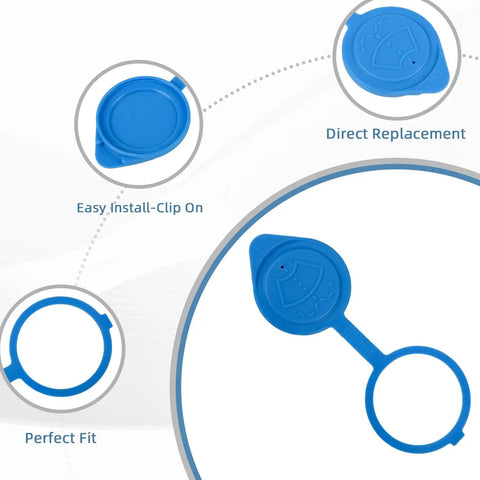 Windshield Washer Fluid Reservoir Cap Compatible With Acura MDX RDX ILX Honda Civic Odyssey CRV Accord And More, blue, round design