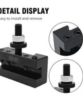 Detail view of 5 Piece Quick Change Tool Post Set for Turning and Facing Holders on 6 to 12 Inch Lathes, steel component close-up