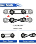 Universal Car Bumper Quick Release Clips Kit With Washer And Stainless Steel Screws For Front And Rear Bumpers Trunk Fenders Hatch Lids Fastener System Durable Aluminum Alloy With Rubber O Ring Seal Black with direct sleeve and cross nesting installation options, shown in detailed dimensions.