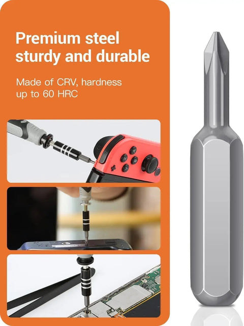 Premium steel bits from 130-In-1 Precision Screwdriver Set With 120 Bits Magnetic Repair Kit for electronics and gadgets