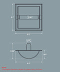 Dimensions diagram of Recessed In Wall Toilet Paper Holder Built To Last Slick Stainless Steel Tissue Roll Dispenser