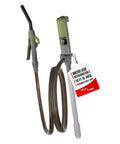 Heavy Duty Fuel Transfer Pump With Slick Quick Flow Control Nozzle And 10 FT Vinyl Discharge Hose, rechargeable and portable.