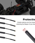 Universal Soft Plastic Antenna Tubes With Caps For RC Cars, FPV Drones, Quadcopters, Boats And Airplanes, 5 Pack Black