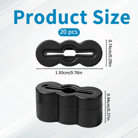 20 Pack Heavy Duty Rubber Drawer End Stoppers Cabinet Slide Bumpers Super Tough showing size dimensions 1.93cm and 0.74cm.