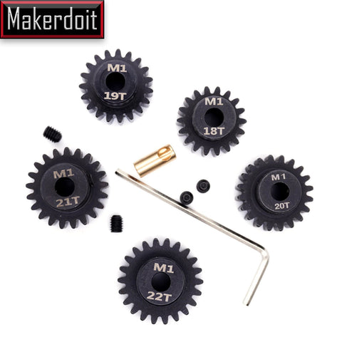 Pinion Gear Set 5mm Shaft for RC Cars 18T 19T 20T 21T 22T Upgrade Pack Durable 5mm Pinion Teeth Easy To Install Tune Speed And Torque For Your Ready To Race Build