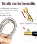 CO2 Refill Adapter Hose Kit With Gauge For No Fuss Home Soda Maker Dual Valve Station with brass fittings and braided hose