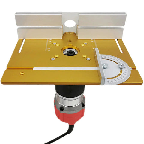 Badass Grip Aluminum Router Table Insert Plate With Double Scale Alignment Multi Position Woodworking Flip Board heavy duty precision trimmer with trimmer mounted