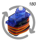 Five Pack 9g Micro Servo Motors With Plastic Shell, 360 Degree Continuous Rotation, Low Noise Digital Servos For RC Cars