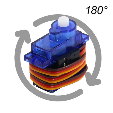 Five Pack 9g Micro Servo Motors With Plastic Shell, 360 Degree Continuous Rotation, Low Noise Digital Servos For RC Cars