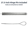 27.5-inch hinge pin with stainless steel conveyor belt fasteners clips, fits 3-5mm, corrosion resistant.