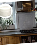 Kitchen with white tiles and Tile Repair Kit Quick Drying Epoxy Glue for Ceramic Tiles and Porcelain Enamel, 100g shown.
