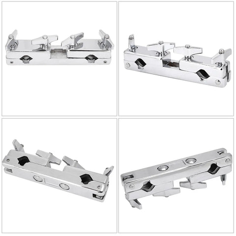 Heavy Duty Drum Set Clamp Holder For Cowbell Bracket with 12cm Rod, rock solid silver metal mount, durable iron clamp accessory