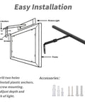 Installation guide for Plug In 16 Inch 4W LED Picture Light With Remote And Timer Adjustable 360 Degree Rotation And 90 Degree Tilt
