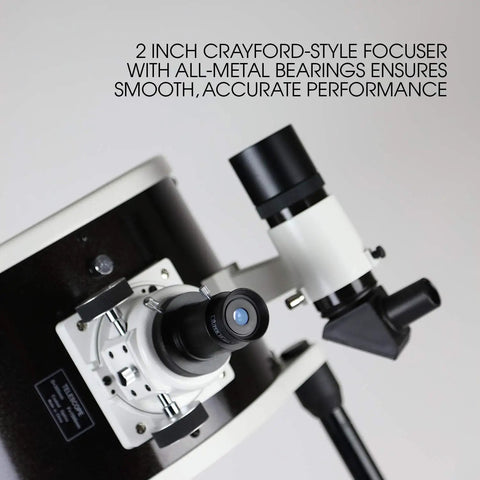 Flextube 300 Dobsonian 12 Inch Telescope with 2-inch Crayford-style focuser for smooth, accurate performance.