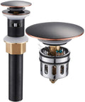 Vessel Sink Drain With Pop Up Stopper And Detachable Basket Strainer No Fuss Anti Clog Drain Assembly with Overflow.