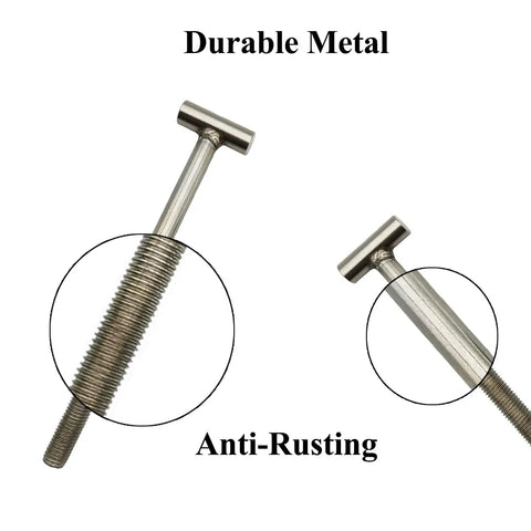 2 Pack T Bolt Stainless Steel Screw Replacement Kit, 4.8 Inch Long, anti-rust feature, close-up view