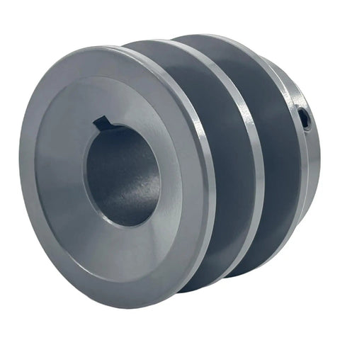 Double Groove V Belt Pulley 2.25 Inch Outside Diameter Cast Iron Sheave For A AX 3L 4L V Belts 7/8 Bore 2AK2278 Heavy Duty