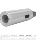 Front-side view of steel Morse taper drill sleeve with through bore and side slot.