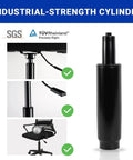 Beefed-Up Heavy Duty Office Chair Cylinder Replacement With 2.4 Inch Stroke And 1000 Lb Class 4 Hydraulic Lift shown installed