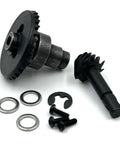 Bevel Gear Set 30T 8T For One Tenth RC Crawlers components and screws, close-up view