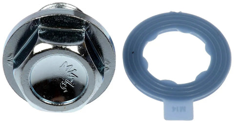 Oil Drain Plug Direct Replacement M14 1 50 Thread Head Size 17 mm Engine Oil Plug Built Tough For A Secure Seal And Reliable OEM Style Fit Easy Install. black M14x1.50 drain plug with 17mm head and seal washer