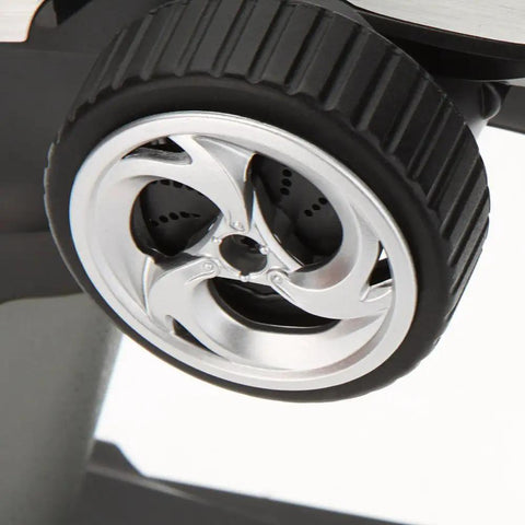 Close-up of wheel detail on FS GT2E AFHDS 2A 2.4GHz 2CH RC Transmitter for car and boat with easy binding dual rate.