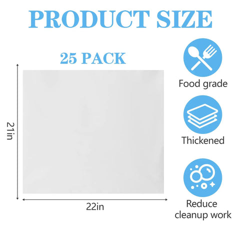 Clear Poly Meat Lug Liners Set, 25 Count, 21x22 Inch, 2.5 Mil Food Grade Tub Liners with food grade and thickened features.