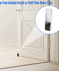 Low Profile 0.9 Inch Caster Wheels Set Of 4 With Long Brackets installed on door, supporting easy movement, smooth rollers visible
