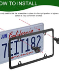 How to install Built Tough 4Pc Matte Black License Plate Screws and Security Bolts with a license plate on display.