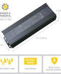 Universal 120 Watt Dimmable 12V DC LED Driver With TRIAC Smooth Flicker Free Dimming Works With 120V AC And Low Voltage Dimmers