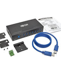 Rugged Seven Port Industrial Usb 3.0 Superspeed Hub Knockout Esd Shielding And Tough Steel Chassis Built Like A Tank For Real World Grind Plug And Play Magic With Blazing Five Gbps Throughput And Easy Wall Mount Setup and accessories.
