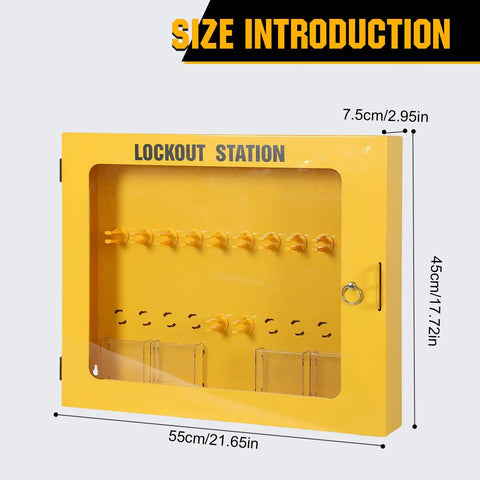 Built Tough Lockout Tagout Loto Station With 20 Heavy Duty Padlocks And 6 Steel Hasps Plus 60 Warning Tags For Bulletproof Industrial Electrical Job Site Safety Management